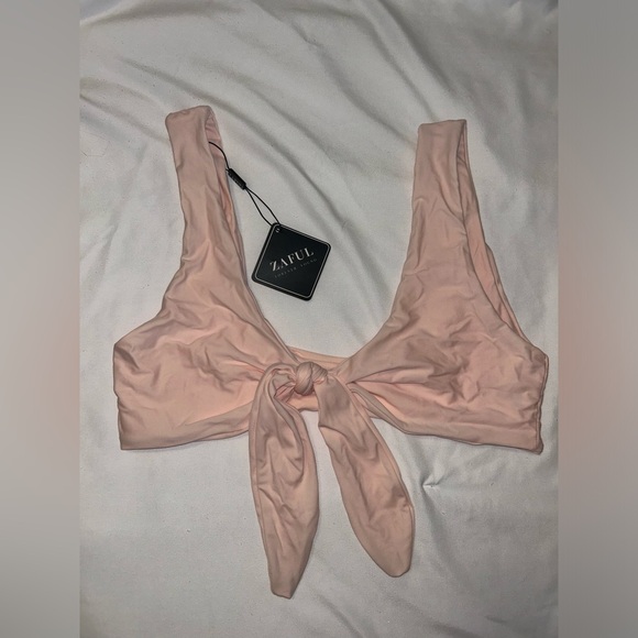 NWT ZAFUL Women's Floral Pink Tie Knot Front Bikini Set Large Swimsuit Two Piece - Picture 3 of 6